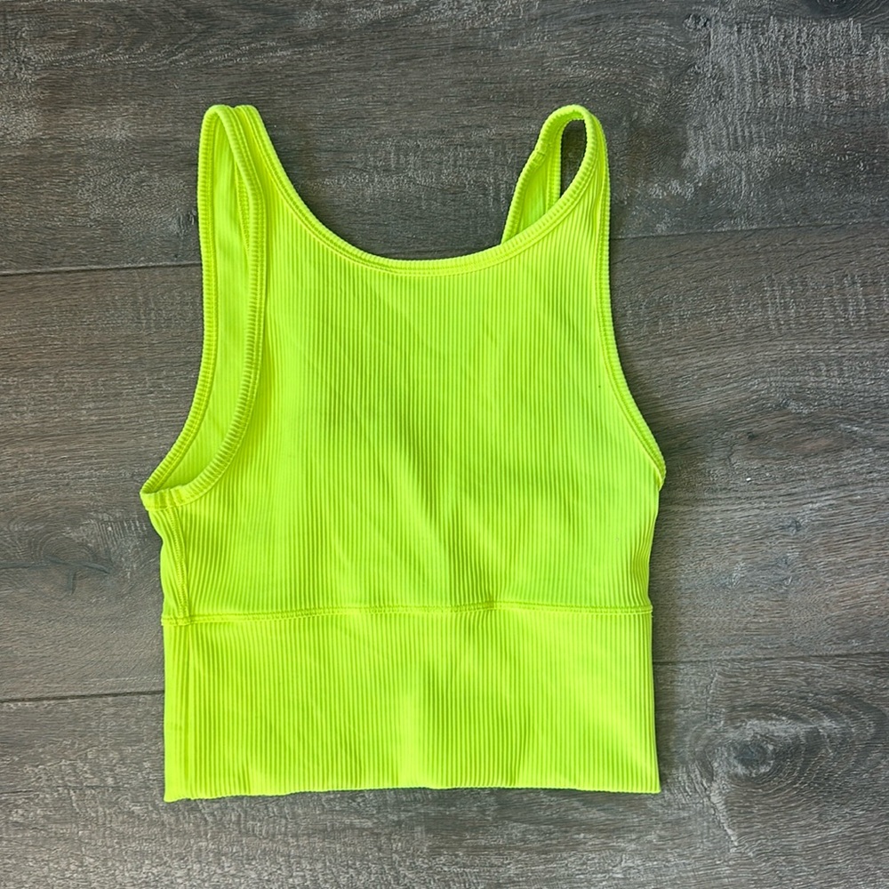 lululemon athletica Neon Yellow Ribbed Tank Top